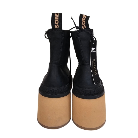 Sorel Hi-Line Lace Up Lug Combat Boots leather Chunky Waterproof - Picture 4 of 9